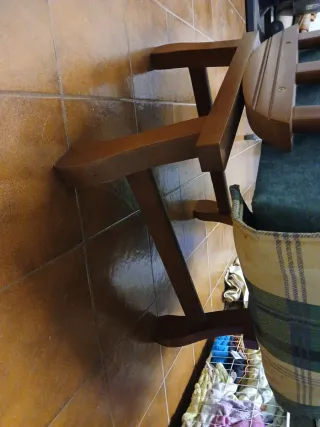 Sillón Butaca Mecedora Tela Madera