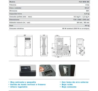 Estufa Pellets Mini MS 6kW Verde