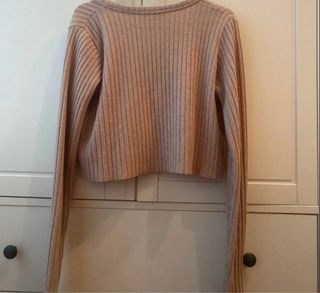 Jersey cardigan beige