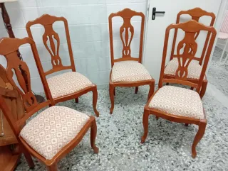 Juego de 5 sillas de comedor de madera