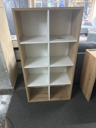 Estantería modular madera y blanca