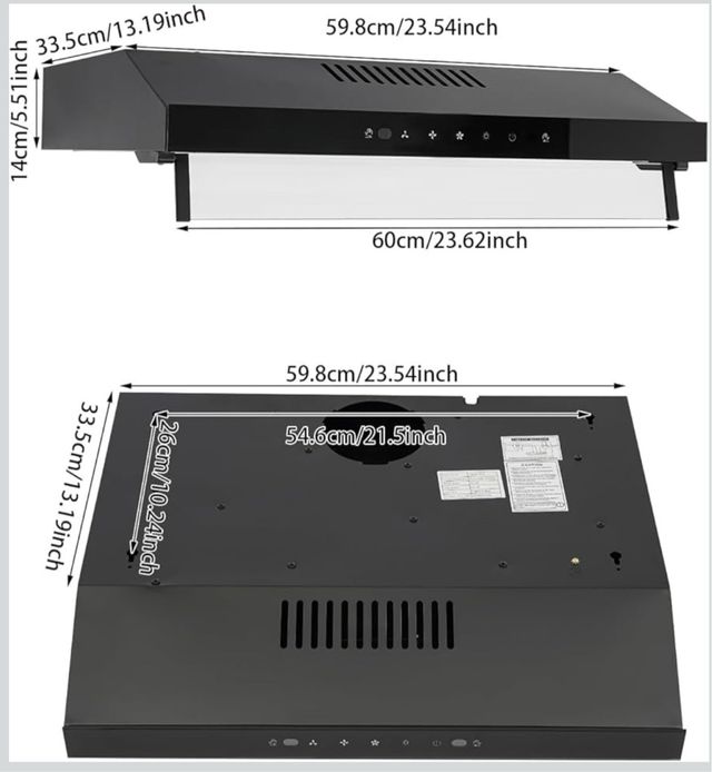 Campana de cocina 60cm - tara leve