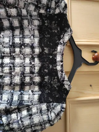 Vestido LOVESHACKFANCY cuadros blanco y negro