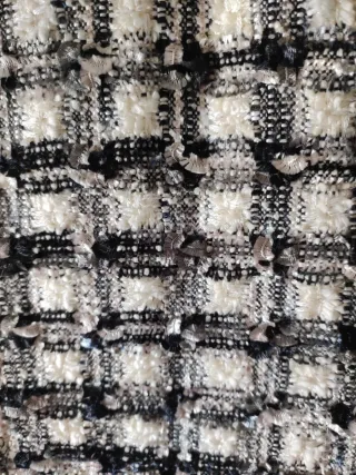 Vestido LOVESHACKFANCY cuadros blanco y negro