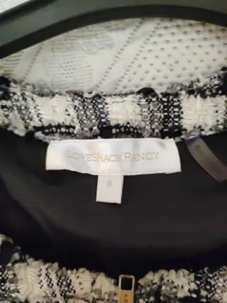 Vestido LOVESHACKFANCY cuadros blanco y negro