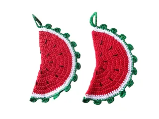 Presine uncinetto a forma di fetta di anguria