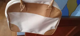 Bolso Lancaster blanco y marrón