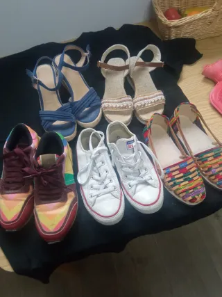 Lote 5 pares zapatillas chic, varias tallas 35 ,36