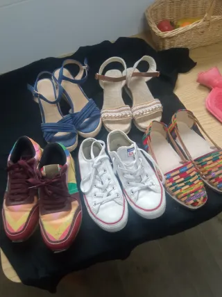 Lote 5 pares zapatillas chic, varias tallas 35 ,36