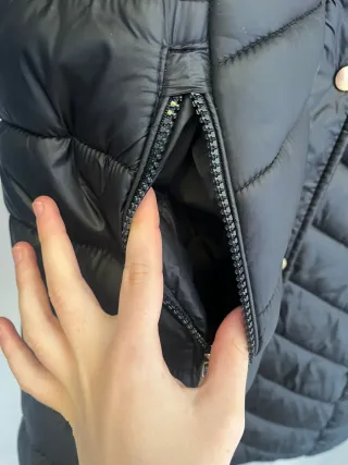 Abrigo acolchado forrado negro talla M