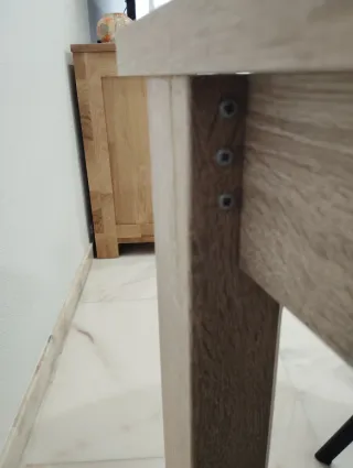 Mesa de comedor madera y cristal