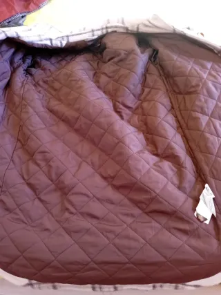 Cappotto a quadri beige e marrone