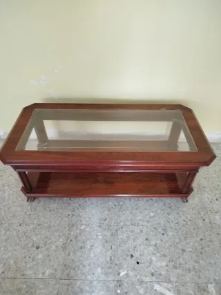 Mesa de centro madera y cristal