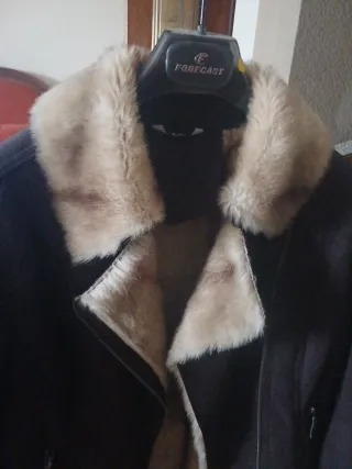 Chaquetón Piel Sintética Marrón con Pelo