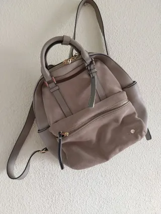 Mochila Parfois beige ante y piel