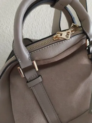 Mochila Parfois beige ante y piel