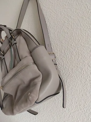 Mochila Parfois beige ante y piel