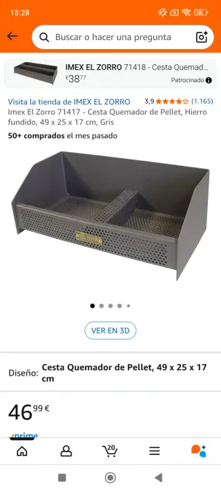 Quemador de pellet para chimenea