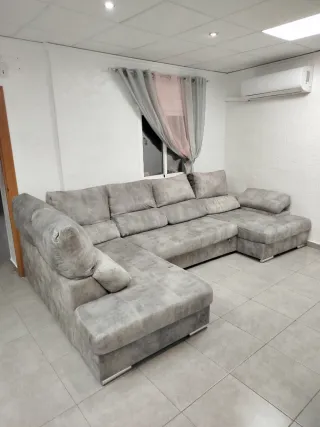 Sofá modular gris tela