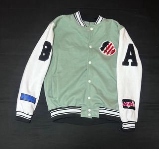 Giacca universitaria verde e bianca M