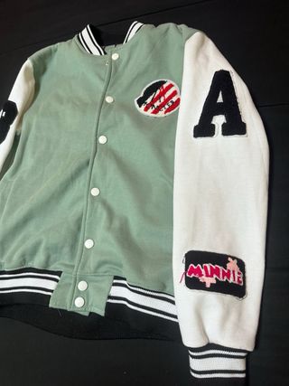 Giacca universitaria verde e bianca M