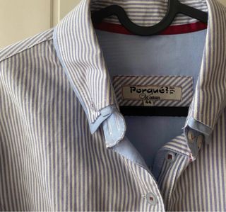 Camisa blanca vintage rayas diolomáticas