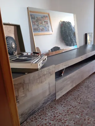 Mueble Cajonera Estantería Madera Cristal