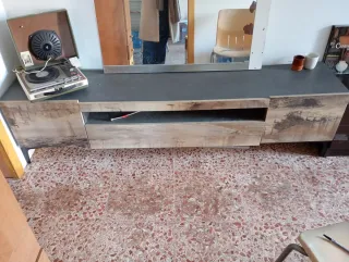 Mueble Cajonera Estantería Madera Cristal