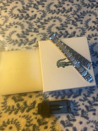 Pulsera Lacoste Plata y Blanco