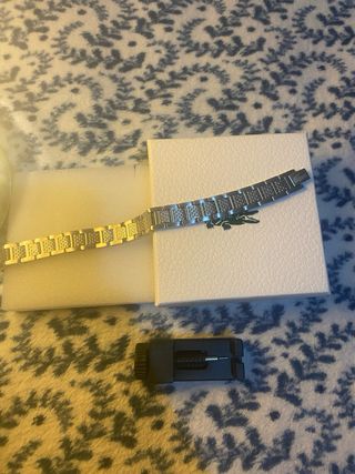 Pulsera Lacoste Plata y Blanco