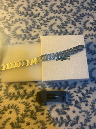 Pulsera Lacoste Plata y Blanco
