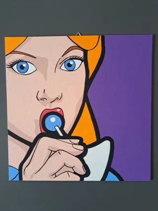 Quadro Alice Paese delle Meraviglie dipinto a mano