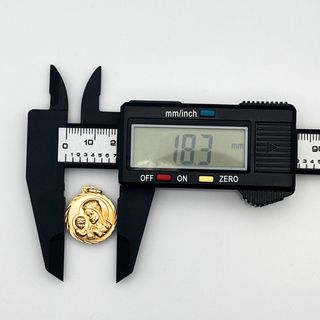 Colgante Medalla Oro 18K, Virgen y Cristo, 2.22gr