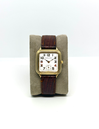 Reloj Hamilton Art Decó Dorado Bañado oro 14k