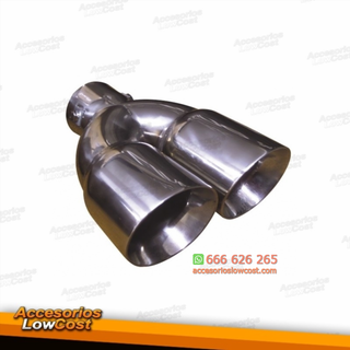 Cola de escape doble universal en acero inox. par