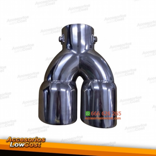 Cola de escape doble universal en acero inox. par