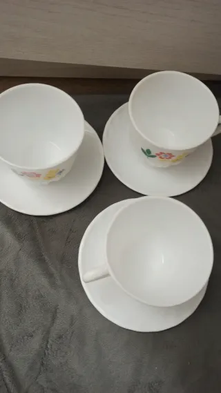 Tazas desayuno arcopal Nocilla flores vintage