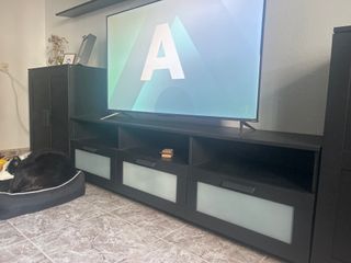 Mueble TV negro madera