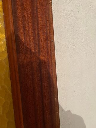 Puerta doble madera y cristal con marco