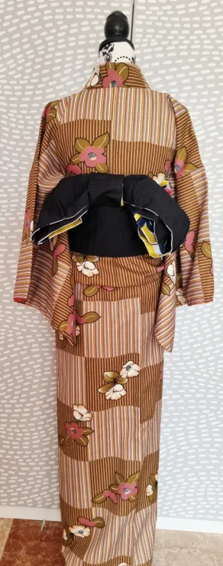 Kimono kimono y hanhaba obi reversible. L