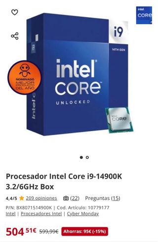 Pack Procesador Intel i9 14900k y Placa Asus Z790