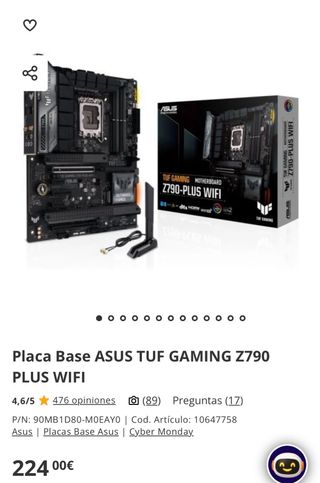 Pack Procesador Intel i9 14900k y Placa Asus Z790