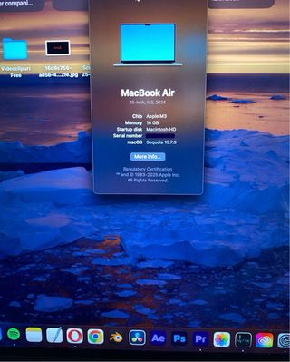 MacBook Air M3 16GB 256GB 15,3-inch Batería 97%