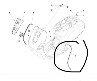 Embellecedor lateral Vespa LX 125