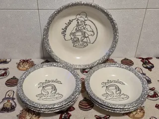 Set piatti ceramica bianca e grigio polenta nuovo