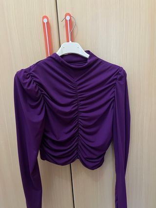 Top Morado Mujer Manga Larga m