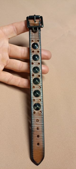 Braccialetto unisex in vero cuoio col. marron