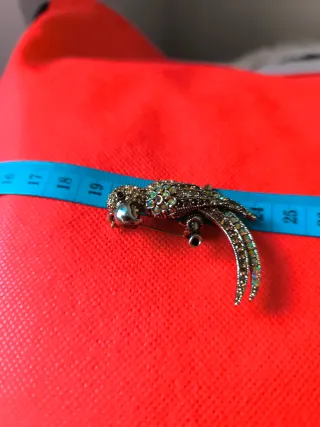 Set de 2 broches de loro y flor.