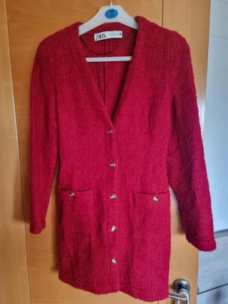 Chaqueta Zara Punto Roja Talla XS