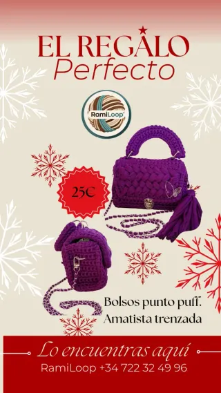 Bolsos de crochet punto puff trenzado